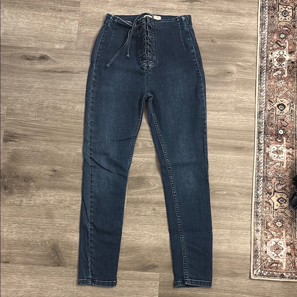 Free People Lace Up Jeans